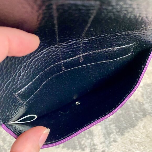 Bijoux Terner Black w Purple Trim Vegan Leather Mini Crossbody Belt Bag - Picture 8 of 11